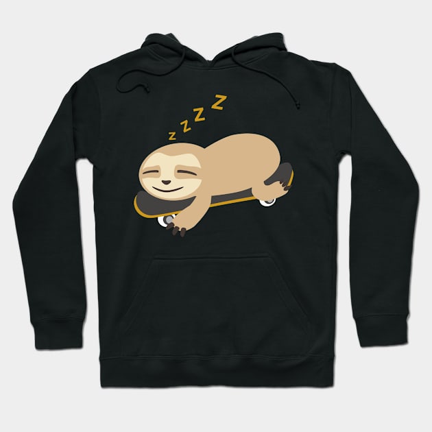 Funny Sloth on Skateboard Hoodie by Foxxy Merch